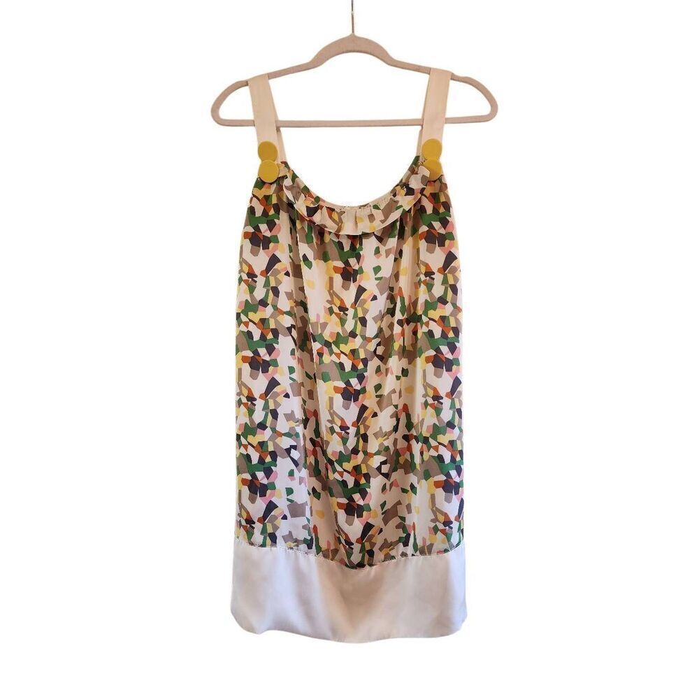 Nick & Mo abstract printed dress fully lined whimsy buttons size large
